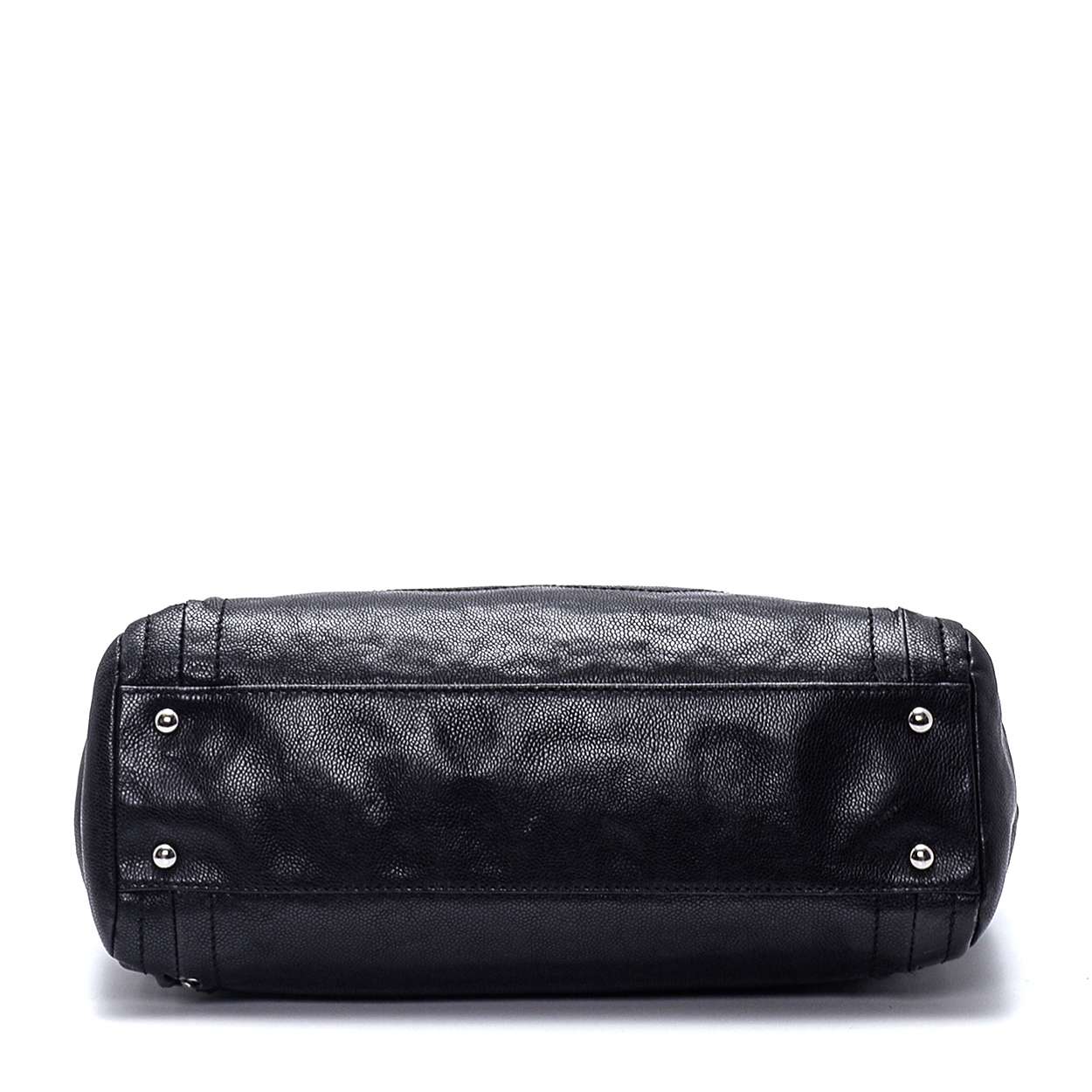 Chanel - Black Caviar Leather Metallic Chain Shoulder Bag